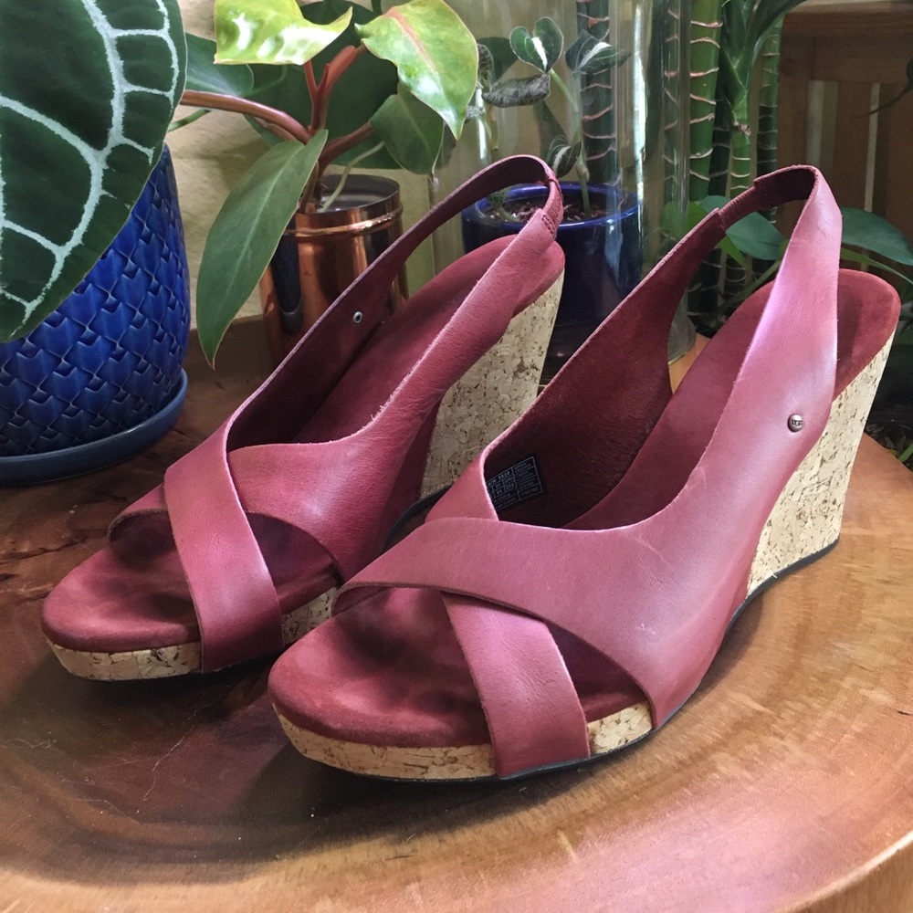 Soft red Ugg heels - worn once!